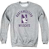 Northwestern University Official Wildcats Logo Unisex Adult Crewneck Sweatshirt,Athletic Heather, X-Large