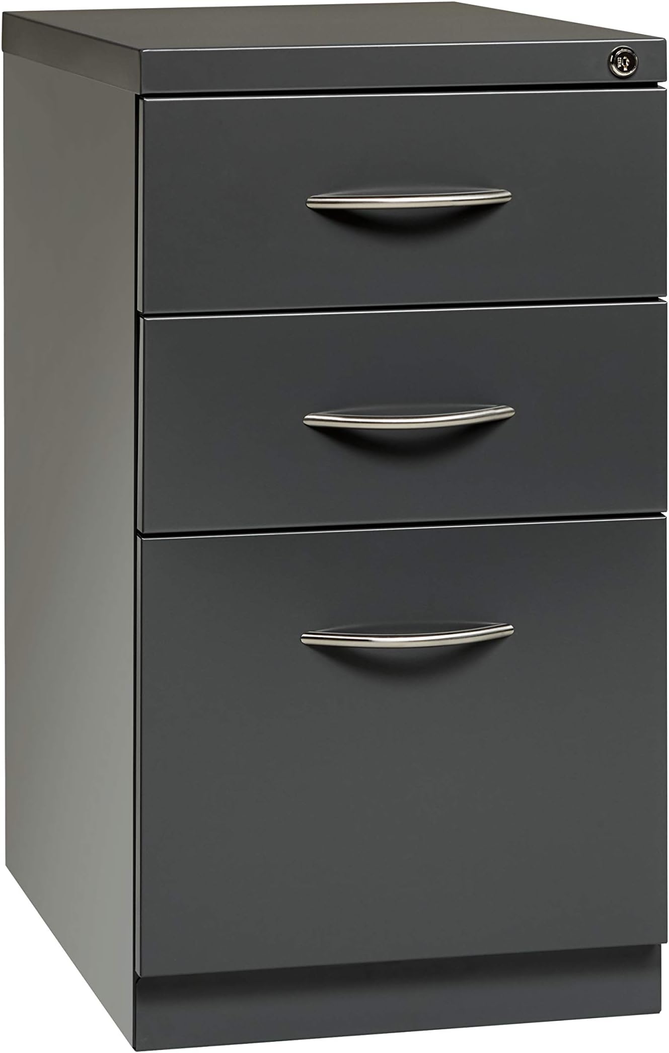 Office Dimensions 23-inch Deep 3-Drawer Box/File with Arch Pull Mobile Pedestal, Charcoal