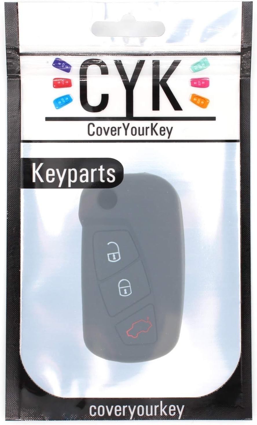 CoverYourKey Finest-Folia - FE - Silicone Case for 3 Buttons Car Key Black - Image 4