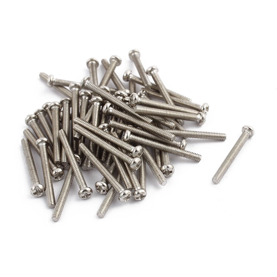 Sourcingmap 50Pcs M2 x 18mm Stainless Steel Pan Head Phillips Machine Screw Bolts