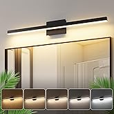 Joossnwell Bathroom Vanity Light Black Dimmable 5CCT Bathroom Lighting FIixtures Over Mirror 39.37 Inch Modern Vanity Light b