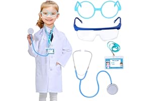 Yewong Kids Lab Coat Medical Playset for Doctor Scientist Costume Age 3-10