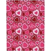 Valentine's Day Blanket Soft Flannel Lightweight Red Pink Love Heart Valentines Throw Blanket Cozy Warm Blankets All Seasons Home Party Decor On Living Room Sofa Couch Bed 40x50 inch