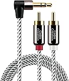 CableCreation 3.5mm to RCA Cable, Angle 3.5mm Male