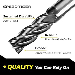 SPEED TIGER EISE 1/16" Carbide Square End Mill - 4