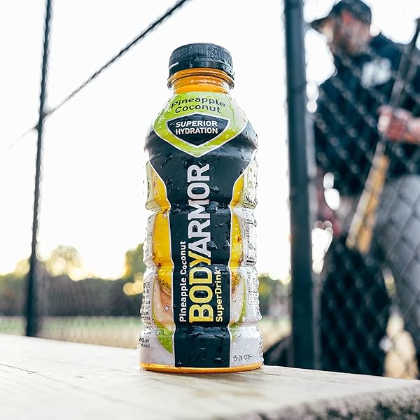 BODYARMOR SPORTS DRINK SPORTS BEVERAGE, PINEAPPLE COCONUT, NATURAL FLAVORS WITH VITAMINS, POTASSIUM-PACKED ELECTROLYTES, NO PRESERVATIVES, PERFECT FOR ATHLETES, 16 FL OZ