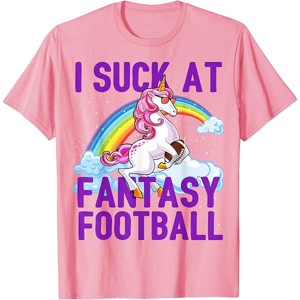 Amazon.com: I Suck at Fantasy Football Unicorn Rainbow Loser Men T