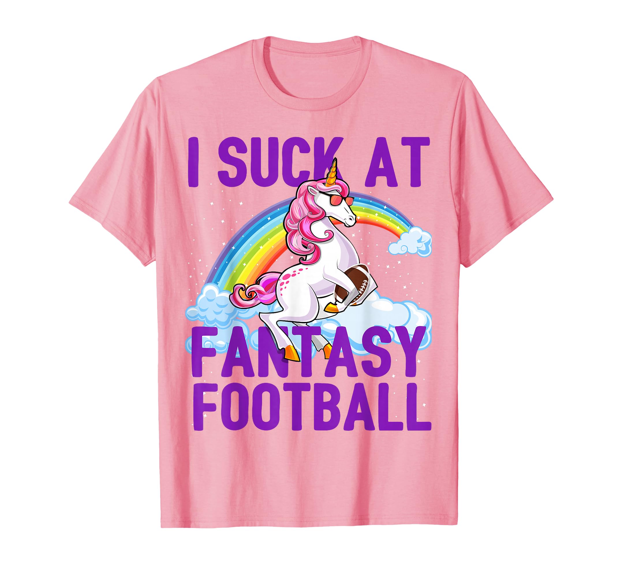 Photo 1 of I Suck at Fantasy Football Unicorn Rainbow Loser Men Gift T-Shirt