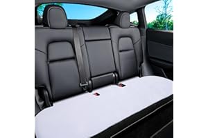 RuiYue Carry Custom Car Rear Seat Cushion for Tesla Model Y, Car Seat Cover, Premium Flannel Fabric, Soft and Non-Slip (White, 1Pcs)
