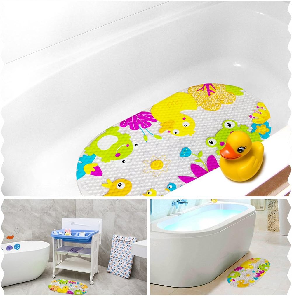 Animal De Locean Yolife Bebe Tapis De Baignoire Dessin Anime Canard Design Tapis De Bain Antiderapant Massage Avec Ventouses Fortes Pour Tout Petits Enfants 39 X 69 Cm Salle De Bain Et Wc