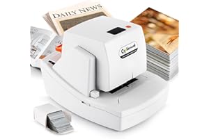 CGOLDENWALL Automatic Heavy Duty Electric Stapler, 70-75 Sheets Capacity, with 6000 Staples, Flat Clinch Jam Free, Speed & Margin Adjustable, 5000 Staples Large Cartridge