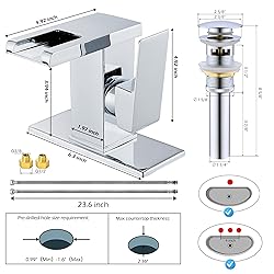 Bathroom Sink Faucet Chrome Waterfall Single Hole