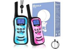 Qniglo Camo Walkie Talkies for Kids, Rechargeable Walkie Talkies with 22 FRS Channels, VOX 2 Way Radios with LED Flashlight for Outdoor Camping Games & Birthday Xmas Toys Gifts for Boys Girls Kids