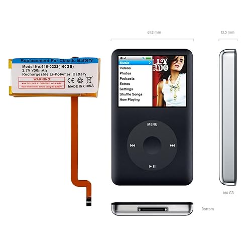 iPod Classic 5世代MA003J 60GB 新品バッテリー Amazon.com: 850mAh Replacement Battery for iPod 5th gen Video 60GB
