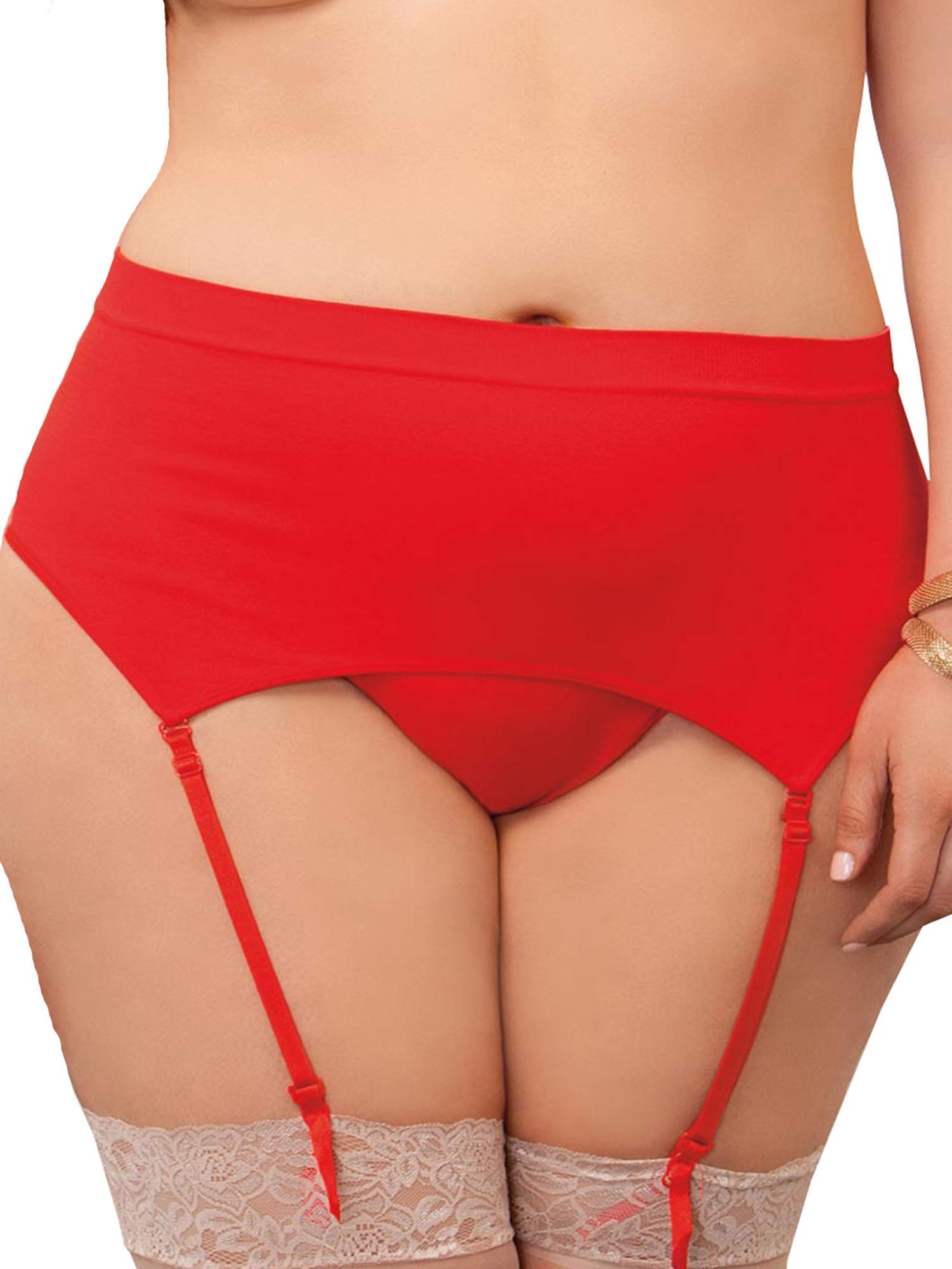 iCollection IC7117X Size 1/2 Red High Waisted Seamless Garter