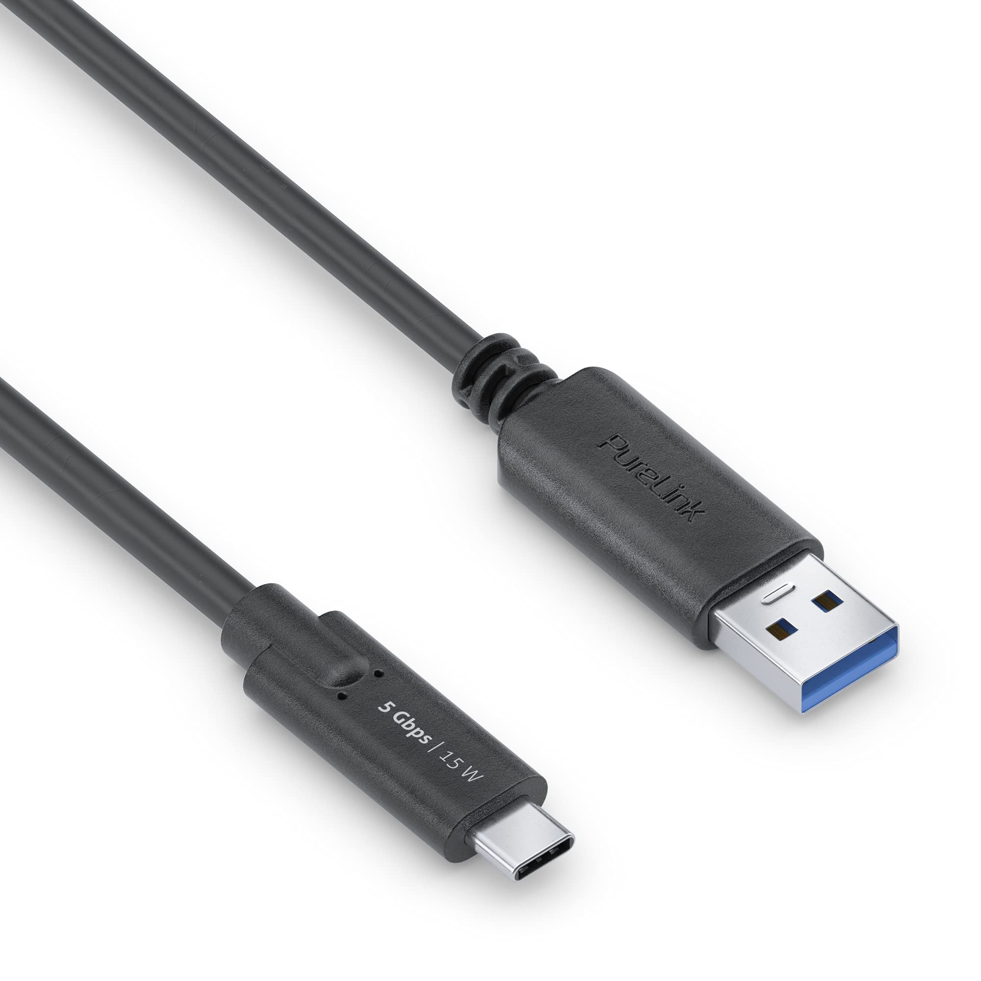 PureLink USB-C to USB-A Cable, USB 3.1 Gen 1 with 5 GB/s Data Transfer, Black, 1.00 m