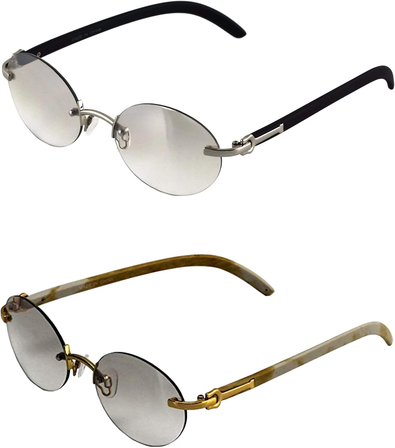vintage rimless gold eyeglasses