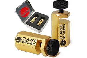 Clarke Brothers Stair Gauge – 2pcs Stair Tread Gauge for Conventional Framing Square or Carpentry Square – Heavy-Duty Brass Stair Gauge Set – Large Knob Size – Long Brass Body