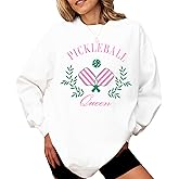 Olive Loves Apple Pickleball Queen Sweatshirt for Women and Teens Cozy Pickleball-Inspired Pullover