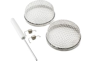 X-Haibei 2 Pack Flying Insect Screens RV Furnace Vent Cover Water Heater Bug Screen for Vents 2.8 x 1.2 inch Stainless Steel with Installation Tool