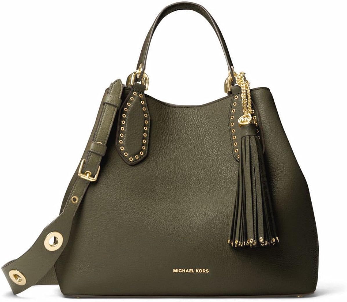 MICHAEL Michael Kors Brooklyn Large Leather Tote in Olive
