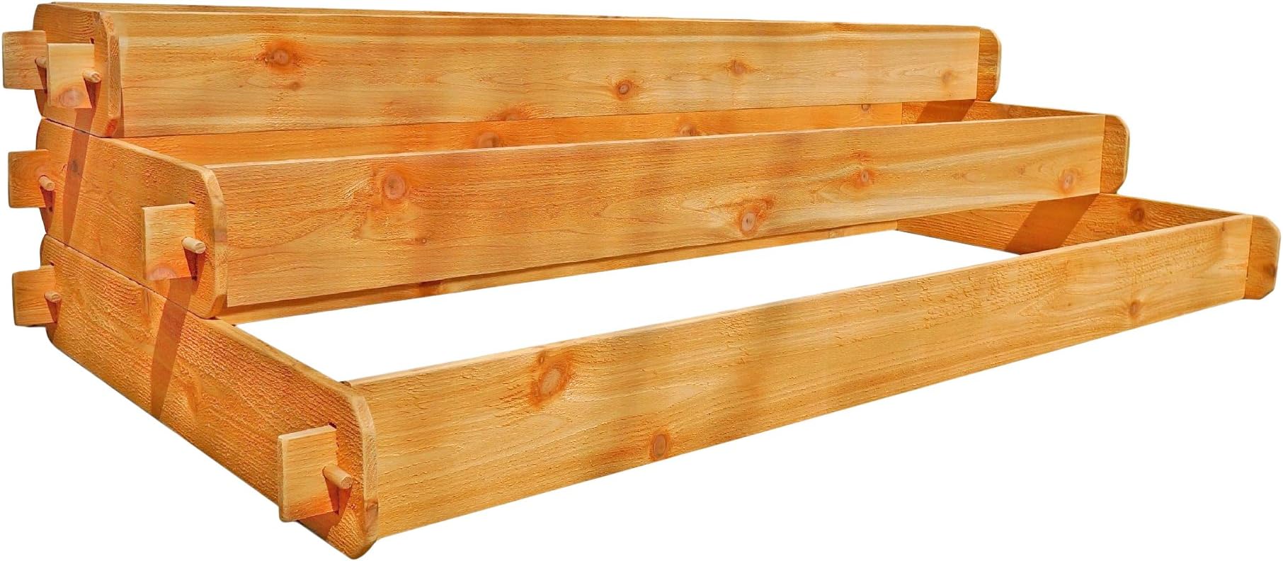 Timberlane GardensRaised Bed Kit Large 3 Tiered (1x6 2x6 3x6) Select Red Cedar Elevated Planter with Mortise and Tenon Joinery 3 Feet x 6 Feet