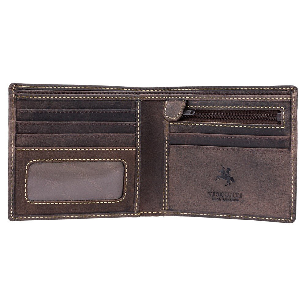 Visconti Hunter Leather Wallet Shield 707 RFID Protection (Oil Brown)