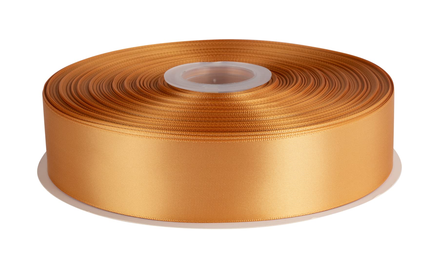 Double Faced Satin Ribbon, 38mm X 91M, Solid Polyester Ribbon for Gift Wrapping, Crafts, Wedding Party Ceremony Decoration, Floral Arrangement, Sewing (Old Gold)