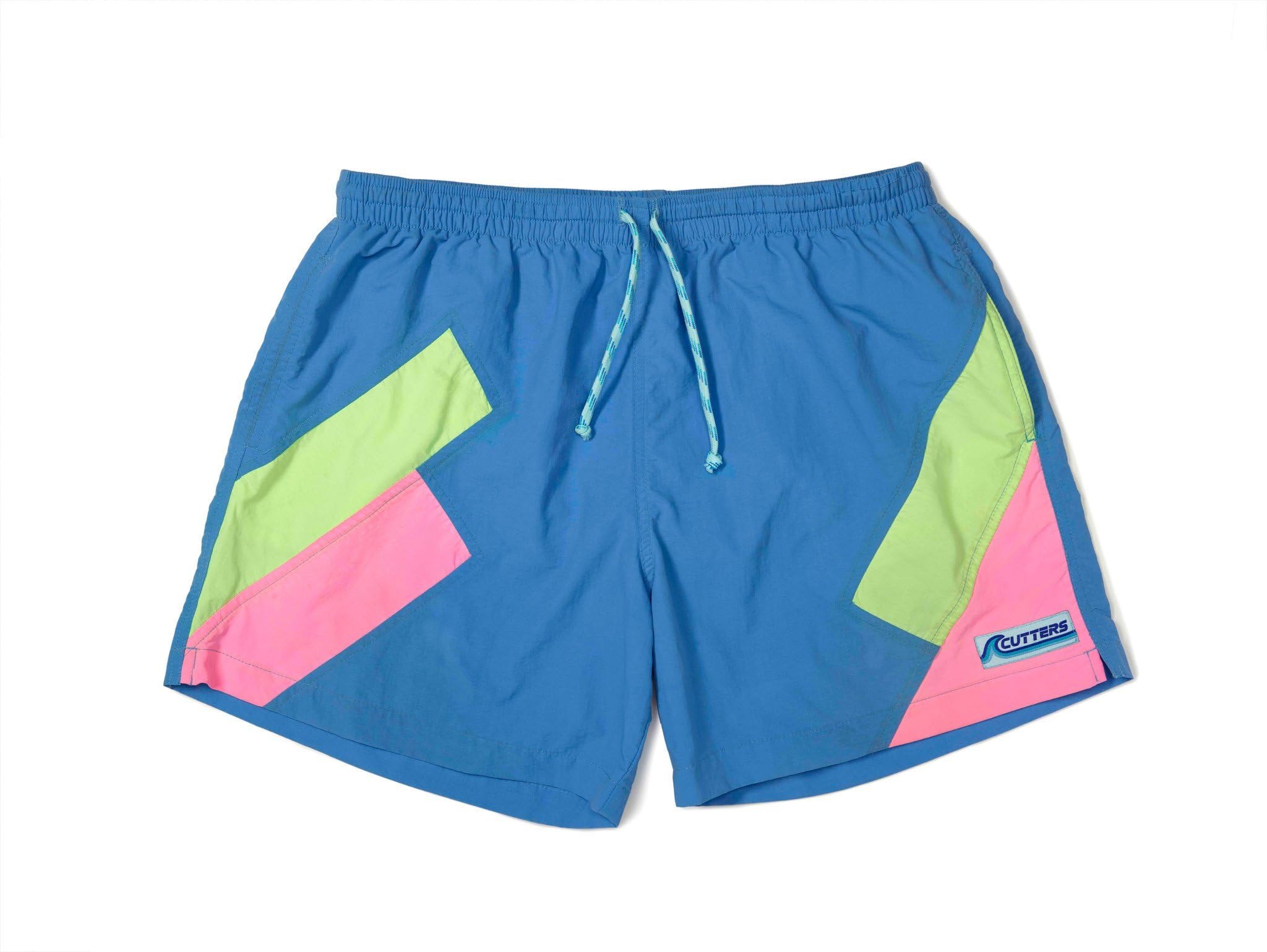 Cutters Apparel Men's Retro Swim Trunks - Surf Board Shorts Quick Dry with Mesh Lining & Pockets