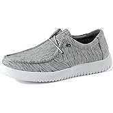 Mens Casual Slip On Shoes - Machine Washable Loafer - Comfortable Moc Toe Shoes for Men Grey 7.5