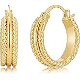 Two Tone Silver and Gold Plated Hoop Earrings for Women Mixed Metal Hypoallergenic Statement Valentines Jewelry Gifts