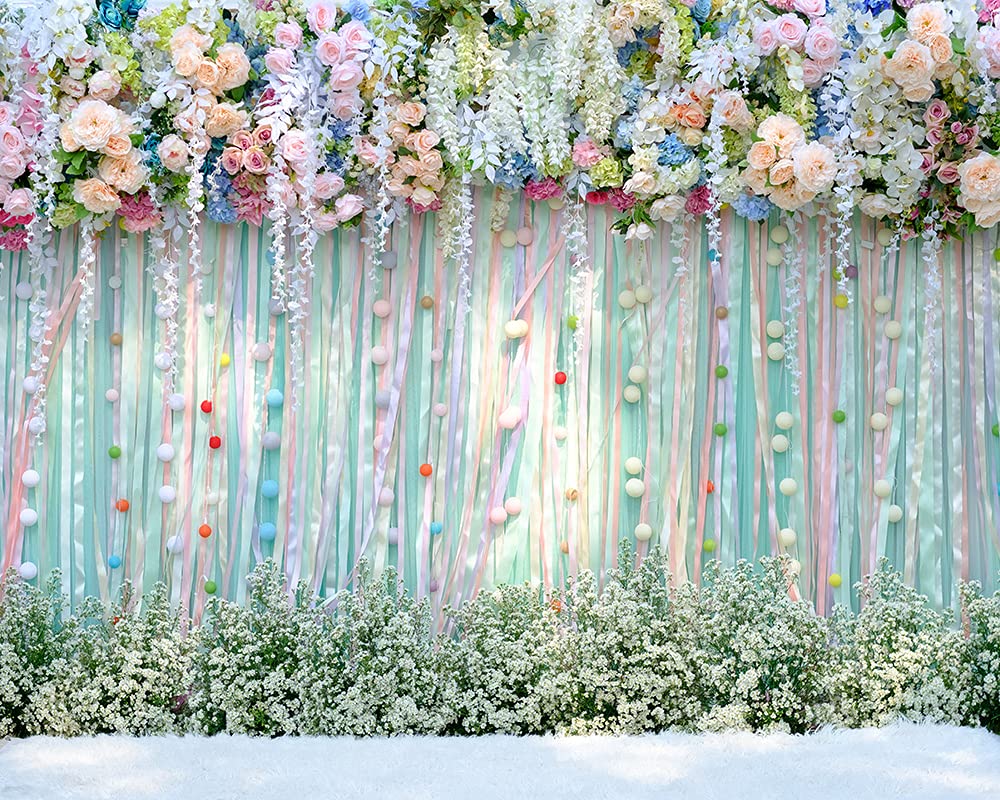 Haosphoto 7X5FT Floral Wall Backdrop for Photography Flower Backdrop Rose Background for Newborn Baby Shower Girls Birthday Valentine's Day Bridal Shower Wedding Anniversary Photo Studio Props HS99