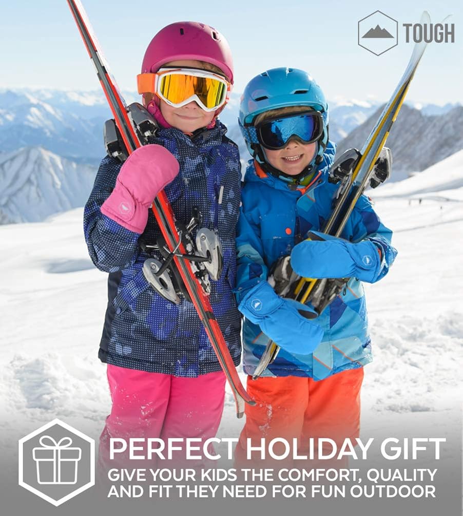 Kids Winter Mittens - Toddler Snow & Ski Mittens for Boys & Girls - Waterproof Children & Youth Mitts Gloves: Clothing