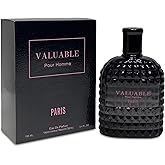 AFLUXE Valuable Paris Sensual Woody Cologne for Men | Long Lasting Perfume Aromatic Scent, Eau de Parfum Natural Spray Fragrance- Great Holiday Gift, 3.4 Fl Oz/100 Ml