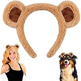 Aprince Bear Ears Headband Animal Ears Headband Fluffy Soft Face Wash Hairband Cute Party Headwear Costume Decoration for Cosplay Hair Accessories for Adult