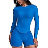 AVGO Workout Shirts for Women Slim Fit Long Sleeve Crop Tops Gym Shirt Running Breathable Athletic Clothes