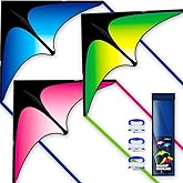 SGftre Delta Kite Three Set for Kids and Adults,Easy to Fly Adult Kites,Perfect Family Kite for Parks and Beach, Delta Kites for Fun Outdoor Activities