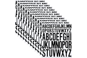 ISHUA 12 Sheets Alphabet Stickers, Black Self Adhesive Vinyl Letter Stickers Aesthetic, Waterproof Letter Sticker for Water Bottles, Door, Car, Scrapbooking, Poster, Cup