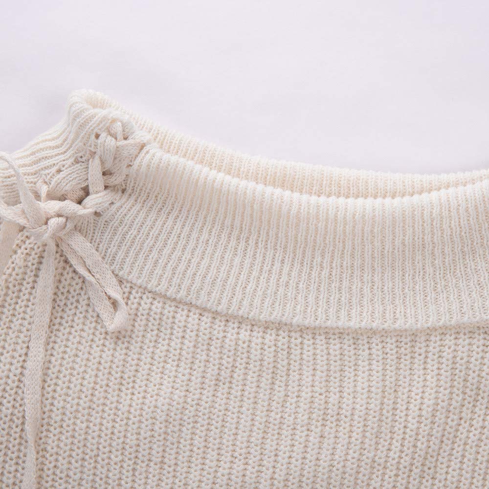 voberry women maternity pregnancy knitted sweater tops lace up wrap knitting sweater dress