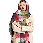 CYCSDMGO Winter Women Warm Scarf Women's Winter Scarfs for Women Colorful Plaid Scarves Thick Blanket Chunky Scarf
