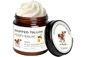 Starwise Beef Tallow for Skin, 100% Grass Fed Beef Tallow for face & body, Whipped Tallow Honey Balm Moisturizer, Natural Ski