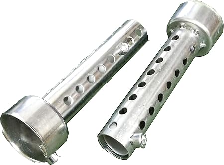 Amazon Hwt バイク マフラー サイレンサー インナーバッフル 2本セット 汎用 インナーサイレンサー 中蓋付 バッフル 消音器 ロング 140mm 48mm バッフル 車 バイク