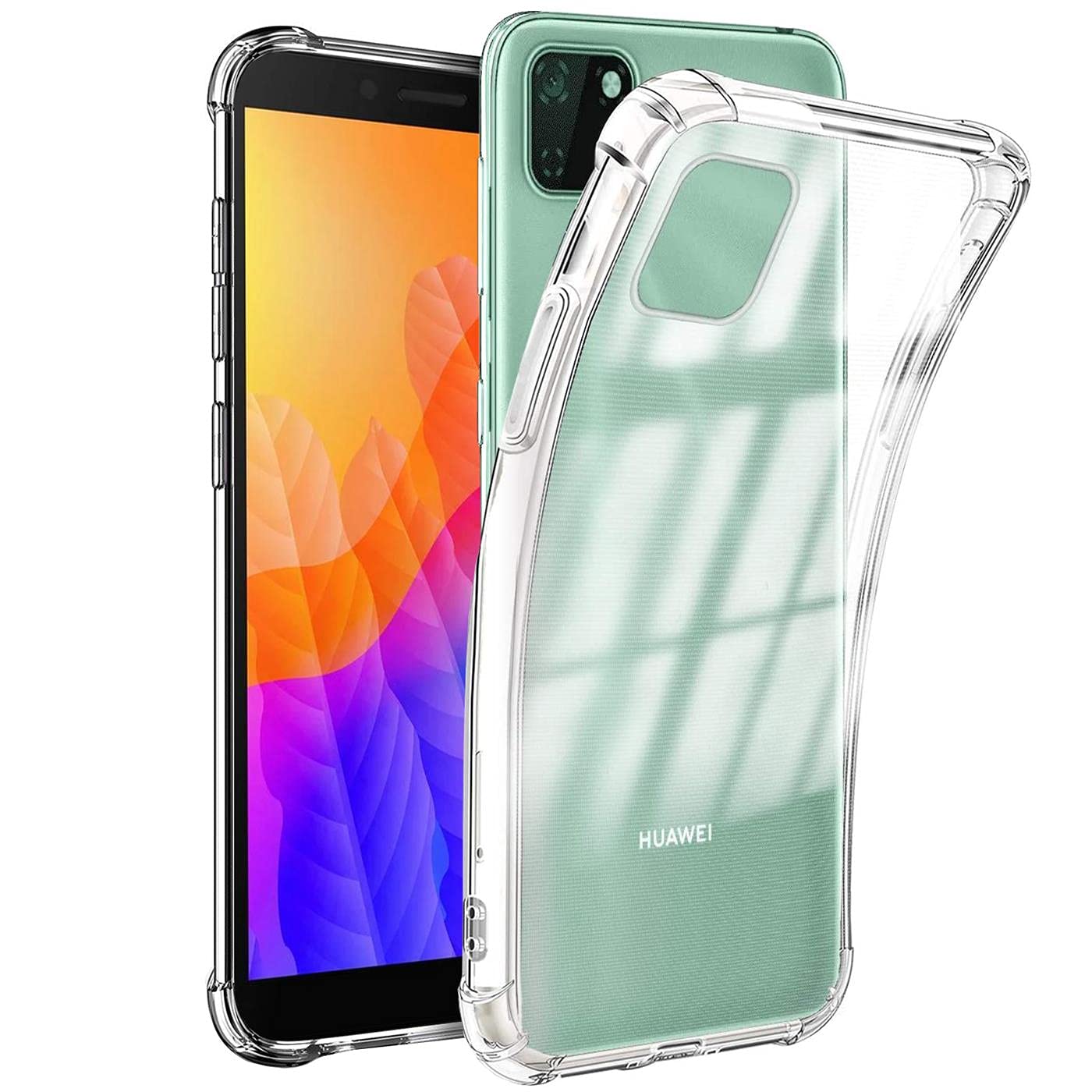 Mobile Phone Case for Huawei Y5P Case, Anti Shock Protective Case for Huawei Y5P Case Transparent [Robust Flexible Silicone] - Clear