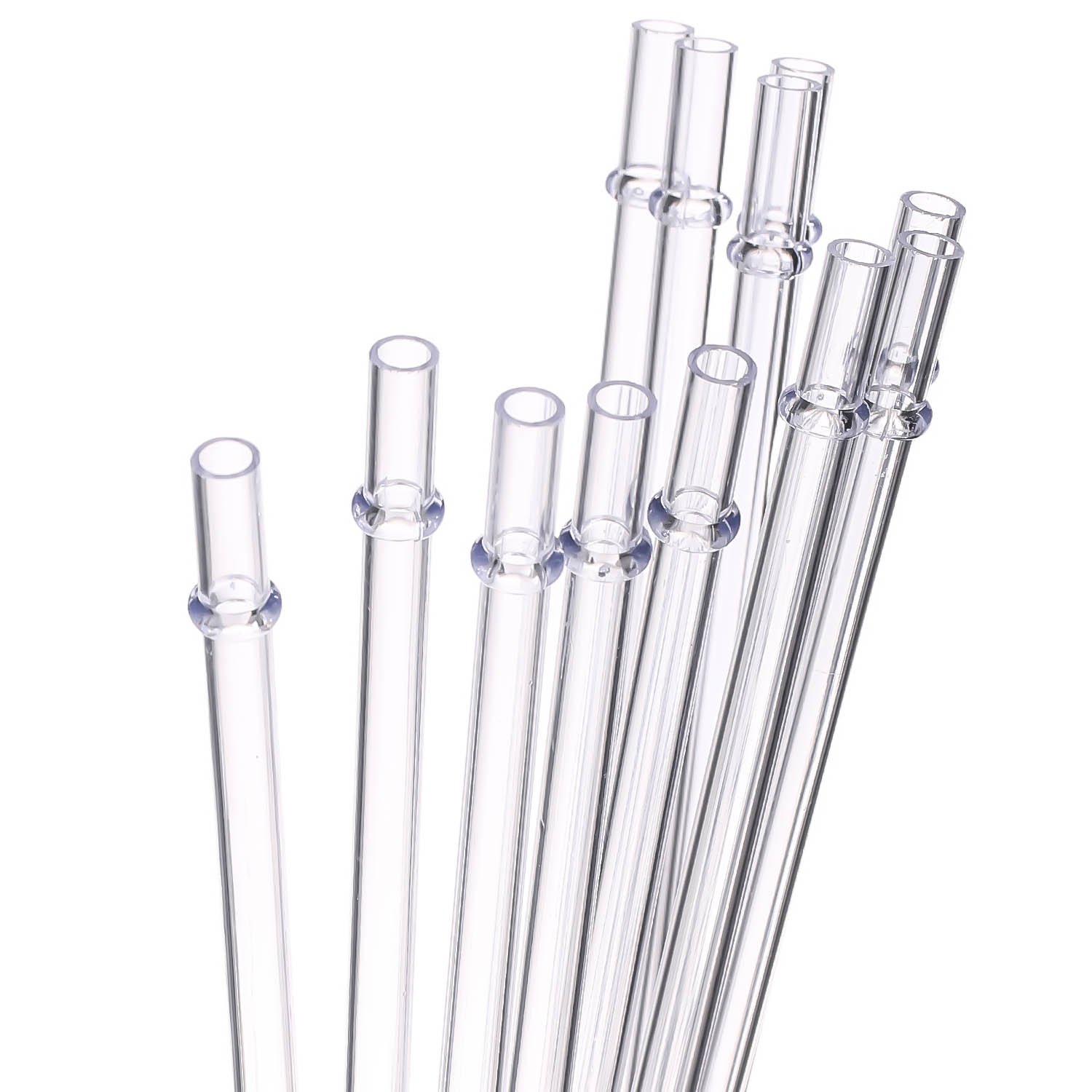 Photo 1 of Dakoufish 11 Inch Clear Reusable Thick Plastic Drinking Straws Extra Long for 24oz 30oz 40oz Mason Jar Tumblers,Set of 12 Pcs Straws with Cleaning Brush (11inch, Clear)