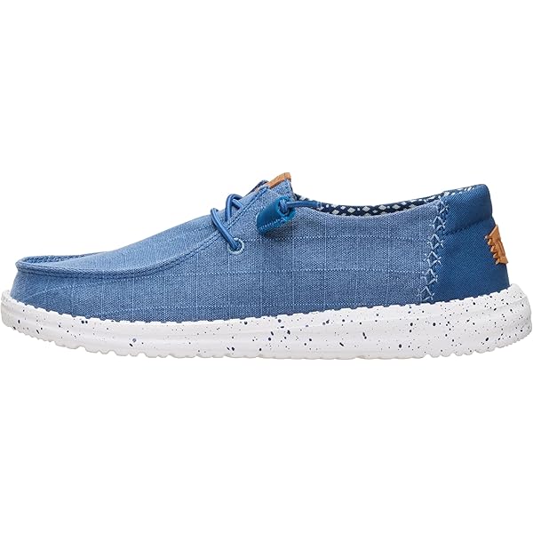 Amazon.com | HEYDUDE Wendy Cru Gingham Skyway Blue Size 5, Women's
