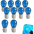 leediga Pack-10 Car 1157 P21/5W BAY15D Halogen Brake Bulb, Double Tail High and Low Foot Instant Start Bulb Replacement, Standard Filament Long Life Replacement, Universal for Most Cars (Blue)