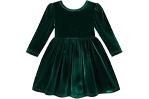 YOUNGER TREE Toddler Fall Dress Girl Winter Clothes Long Sleeve Velvet Dresses Princess Party Outfits