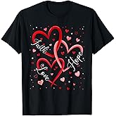 Christian Faith Hope Love Hearts Religious Valentine Day T-Shirt