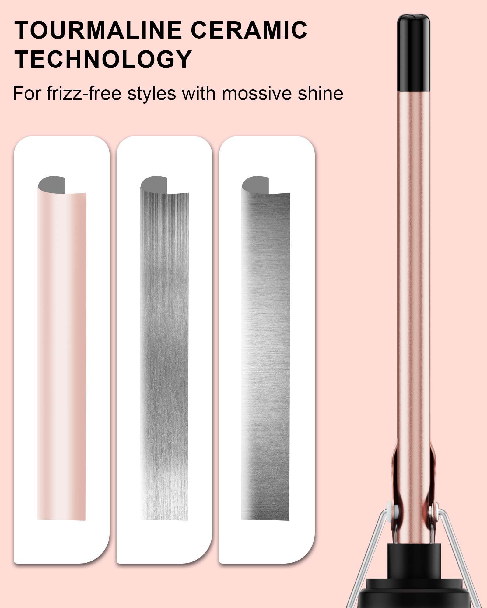 3/8 Inch Small Curling Iron Wand for Short & Long Hair,9mm Skinny Curling Iron Ceramic Small Barrel Curling Iron Tiny Curling Wand with 5 Adjustable Temperature, Include Heat Resistant Glove