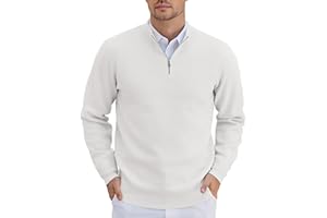 COOFANDY Mens Quarter Zip Pullover Lightweight Sweater Casual Knit Pullover Sweaters